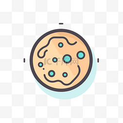 带有蓝色圆圈的 cookie 的平面矢量