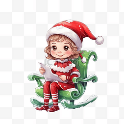 圣诞老人雪橇帽子图片_穿着圣诞睡衣或精灵服装和圣诞老