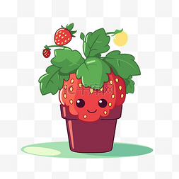 快乐的剪贴画图片_草莓植物剪贴画快乐微笑的草莓植