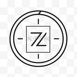 黑白 zedd 标志 向量