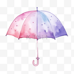 下雨的森林图片_水彩雨伞可爱剪贴画