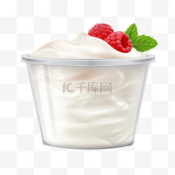 酸奶插画的塑料容器