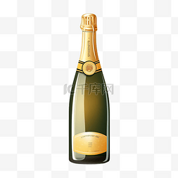 浪漫香槟色图片_卡通风格的香槟瓶png所有元素都是