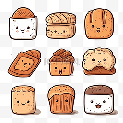 面包可口图片_涂鸦卡通面包