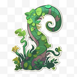绿色植物设计中的字母 s 向量
