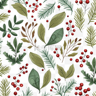 手绘圣诞树叶图片_手绘圣诞树叶素材-手绘圣诞树叶图片大全-千库网