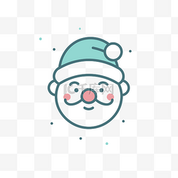 带着帽子和鼻子的圣诞老人脸图标