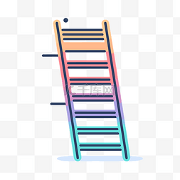由彩色条带制成的梯子的图标 向
