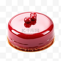 圣诞节甜点图片_慕斯圣诞糕点蛋糕甜点覆盖红色镜