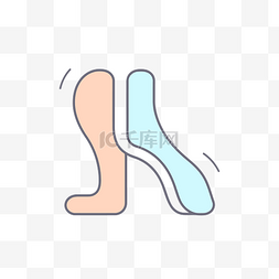 鞋子的线图标线性脚趾和腿 向量