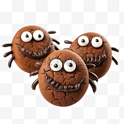 饼干怪图片_万圣节怪物形式的巧克力酱饼干