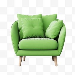 舒适健步图片_绿色沙发舒适椅子装饰