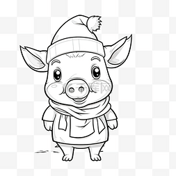 卡通大猪小猪图片_使用圣诞服装复制图片儿童游戏和