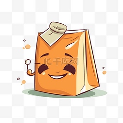 鲜橙背景图片_茶袋剪贴画新鲜橙汁袋白色，笑脸