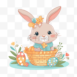 可爱的复活节剪贴画可爱的毛绒兔