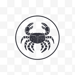 螃蟹位于徽标的圆形符号中 向量