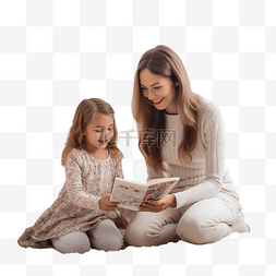 家纺家饰花纹图案图片_快乐的母女坐在客厅的地板上装饰