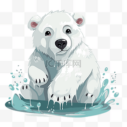 水溅起的水图片_北极熊 向量