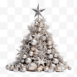 圣诞快乐标志 3d 树用银色星星和