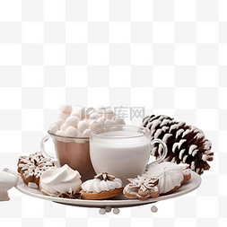 热巧克力牛奶图片_圣诞饼干