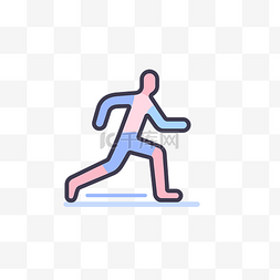 跑步白色图标图片_跑步运动员图标 向量
