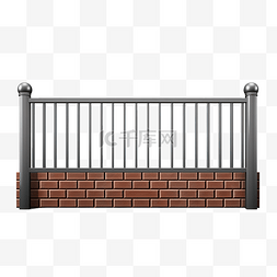 现实的砖和钢栅栏