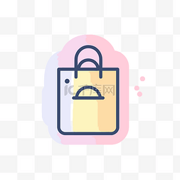 礼品袋icon图片_带有柔和背景的购物袋图标 向量