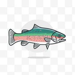 描绘设计图片_灰色背景上孤立的虹鳟鱼 向量