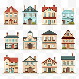 村庄房子元素图片_房子的插图