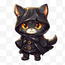 可爱的黑猫与服装万圣节人物系列