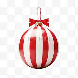 圣诞红白球图片_带红白条纹和大空白标签的大型圣
