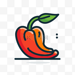 高清红辣椒图片_浅色背景中概述的辣椒图形符号 