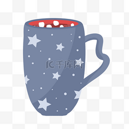 冬天图片_蓝色咖啡星星热饮杯