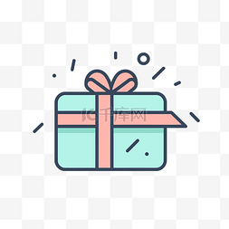 礼物矢量线性图标图片_带有丝带的礼品盒图标 向量