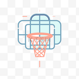 网篮球圈抽象平面矢量图