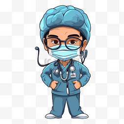 穿着工作服的神经外科医生剪贴画