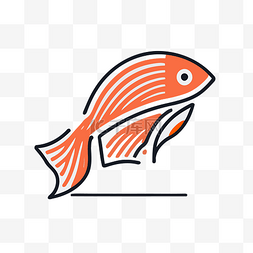红鱼背景图片_这个彩色鱼标志以橙色呈现 向量