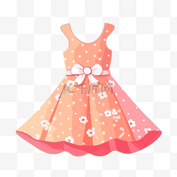 橙色卡通花朵图片_连衣裙剪贴画 橙色连衣裙与粉红