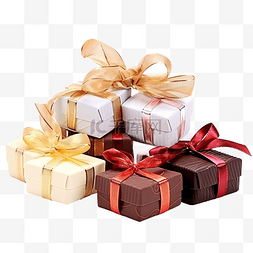 圣诞节小礼品图片_将各种巧克力包装在小盒子里作为