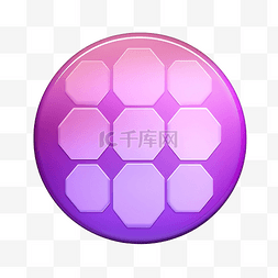 紫色渐变六角形渐变六角形按钮
