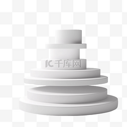 3D 白色空白讲台架展示简约基座或