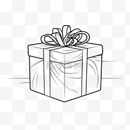 矢量情人节礼物图片_带蝴蝶结矢量图解的礼品盒连续线