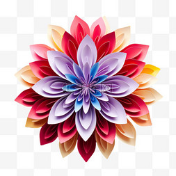 立体折纸花朵图片_ai折纸花朵元素立体免抠图案