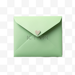 绿色心形信封