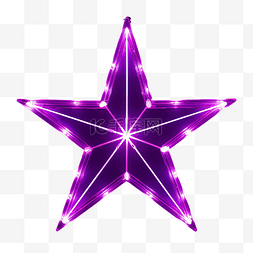 复古紫色徽章图片_六点发光霓虹紫色星