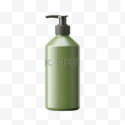 瓶身的光影图片_白色背景包装产品样机上的绿色化