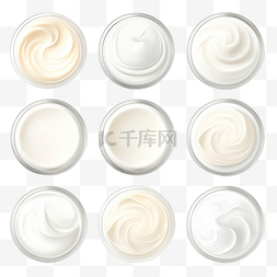 一组隔离用于化妆品元素的白色奶