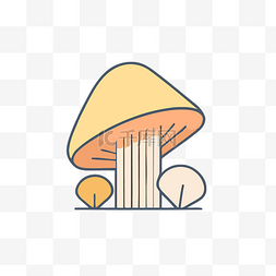 细线艺术蘑菇图形设计 向量