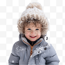 帅儿童图片_小帅哥在公园玩雪