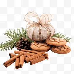 木板和叶图片_杏仁叶饼干的圣诞布置